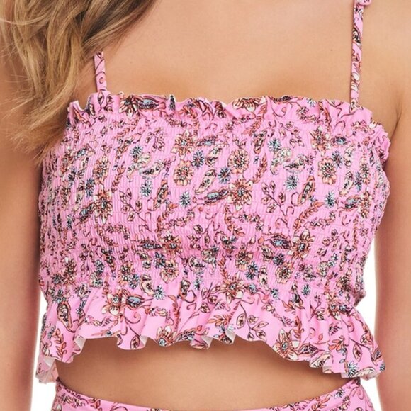 Jessica Simpson Women's Smocked Ruffled Covertible Tankini Top NWT Sz S - Picture 2 of 13